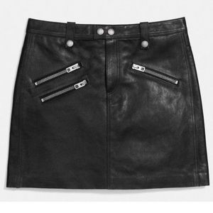 NWT Coach New York black leather skirt